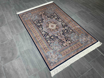 Traditional Silk Rug , Multicolor Carpet, 100% Bamboo Silk, Size 3.9 x 5.9 Feet ( 120x180 Cm ) - Oriental Silk Rugs