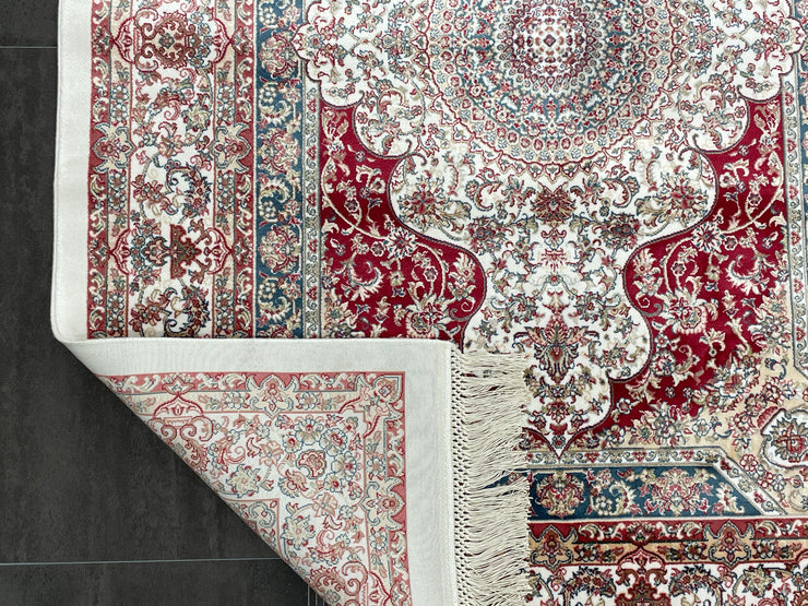 Classic Design Runner Silk Rug, Red Rug, 100% Bamboo Silk Carpet, Size: Ft: 3.3 x 9.8 Feet ( 100X300 Cm ) - Oriental Silk Rugs
