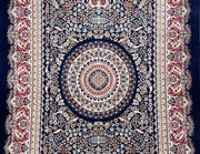 Classic Design Runner Silk Rug, Navy Blue Rug, 100% Bamboo Silk Carpet, Size: Ft: 2.6 x 9.8 Feet ( 80X300 Cm ) - Oriental Silk Rugs