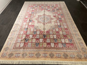 Anatolian Silk Rug, Cream Rug, 100% Bamboo Silk Carpet, Size: Ft: 8.2 x 11.5 Feet ( 240X340 Cm ) - Oriental Silk Rugs