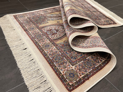Classic Turkish Carpet, Brown & Multicolor Rug, 100% Bamboo Silk Carpet, Size: Ft: 2.6 x 4.9 Feet ( 80X150 Cm ) - Oriental Silk Rugs