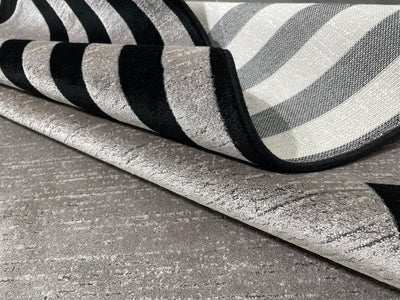 Turkish Carpet, Grey & Blay Rug, %60 Bamboo %40 Acrylic, Size: Ft: 5.2 x 7.5 Feet ( 160X230 Cm ) - Oriental Silk Rugs