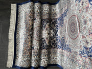 Turkish Runner Silk Rug, Navy Rug, 100% Bamboo Silk Carpet, Size: Ft: 3.3 x 13.1 Feet ( 100X400 Cm ) - Oriental Silk Rugs