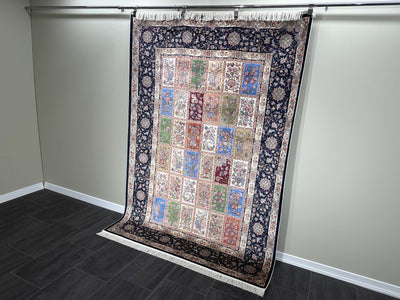 Oriental Silk Rug, Colourful Rug, 100% Bamboo Silk Carpet, Size: Ft: 5.2 x 7.5 Feet ( 160X230 Cm ) - Oriental Silk Rugs