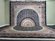 Traditional Silk Rug, Navy Blue Rug, 100% Bamboo Silk Carpet, Size: Ft: 9.8 x 13.1 Feet ( 300X400 Cm ) - Oriental Silk Rugs