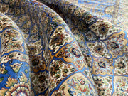 Oriental Silk Rug, Blue Rug, 100% Bamboo Silk Carpet, Size: Ft: 4.9 x 7.4 Feet ( 150X225 Cm )