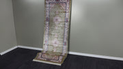 Turkish Silk Rug, Green Rug, 100% Bamboo Silk Carpet, Size: Ft: 3.3 x 13.1 Feet ( 100X400 Cm )