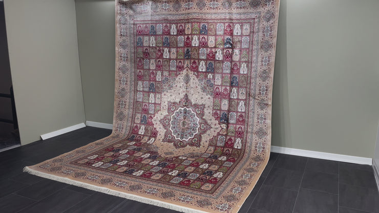 Anatolian Silk Rug, Cream Rug, 100% Bamboo Silk Carpet, Size: Ft: 8.2 x 11.5 Feet ( 240X340 Cm )