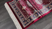 Ethnic Design Silk Rug, Red Rug, 100% Bamboo Silk Carpet, Size: Ft: 2.6 x 13.1 Feet ( 80X400 Cm )