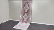 Classic Design Runner Silk Rug, Red Rug, 100% Bamboo Silk Carpet, Size: Ft: 3.3 x 9.8 Feet ( 100X300 Cm )